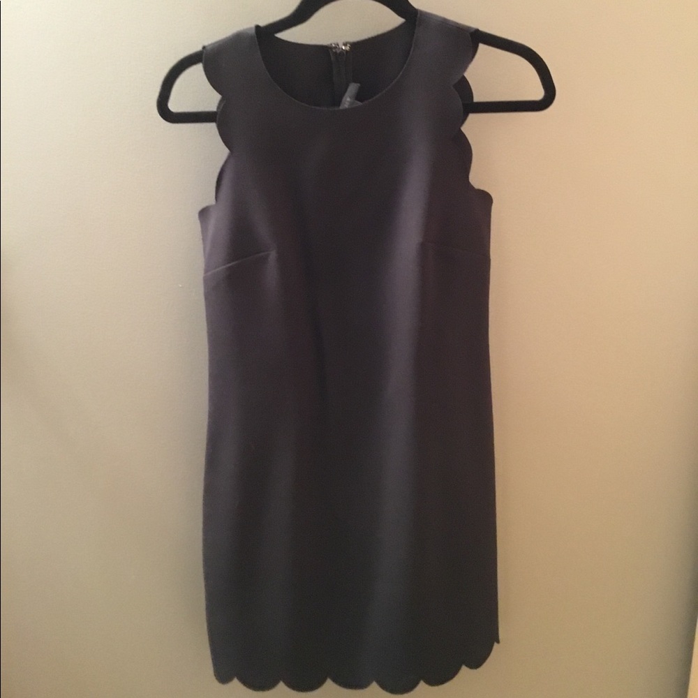 J Crew black scallop dress size 00